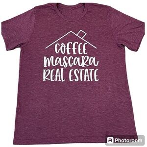 COFFEE MASCARA REAL ESTATE t-shirt Large no tags soft short sleeves